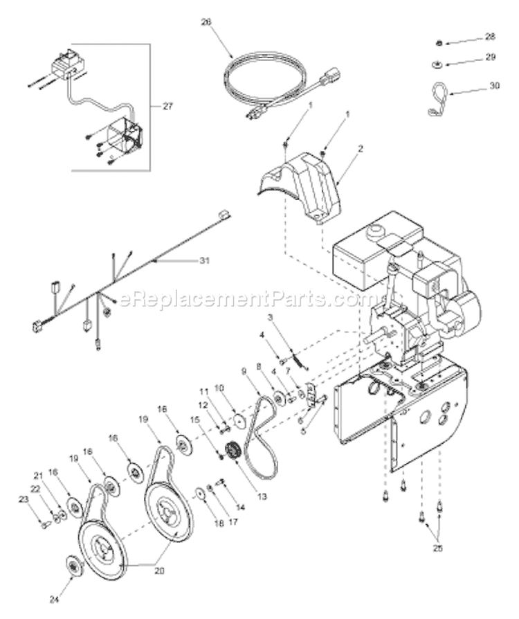 Page A Diagram and Parts List for 31BH763G401 2003 Yard Man Snow Blower